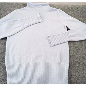 French Connection Sweater Size S Soft Baby Blue Rolled Mock Neck Preppy School